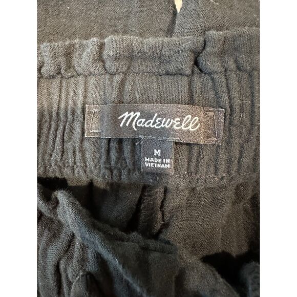 Madewell Pull-on Drawstring Waist Gauze Black Pants Size Medium - Picture 7 of 7